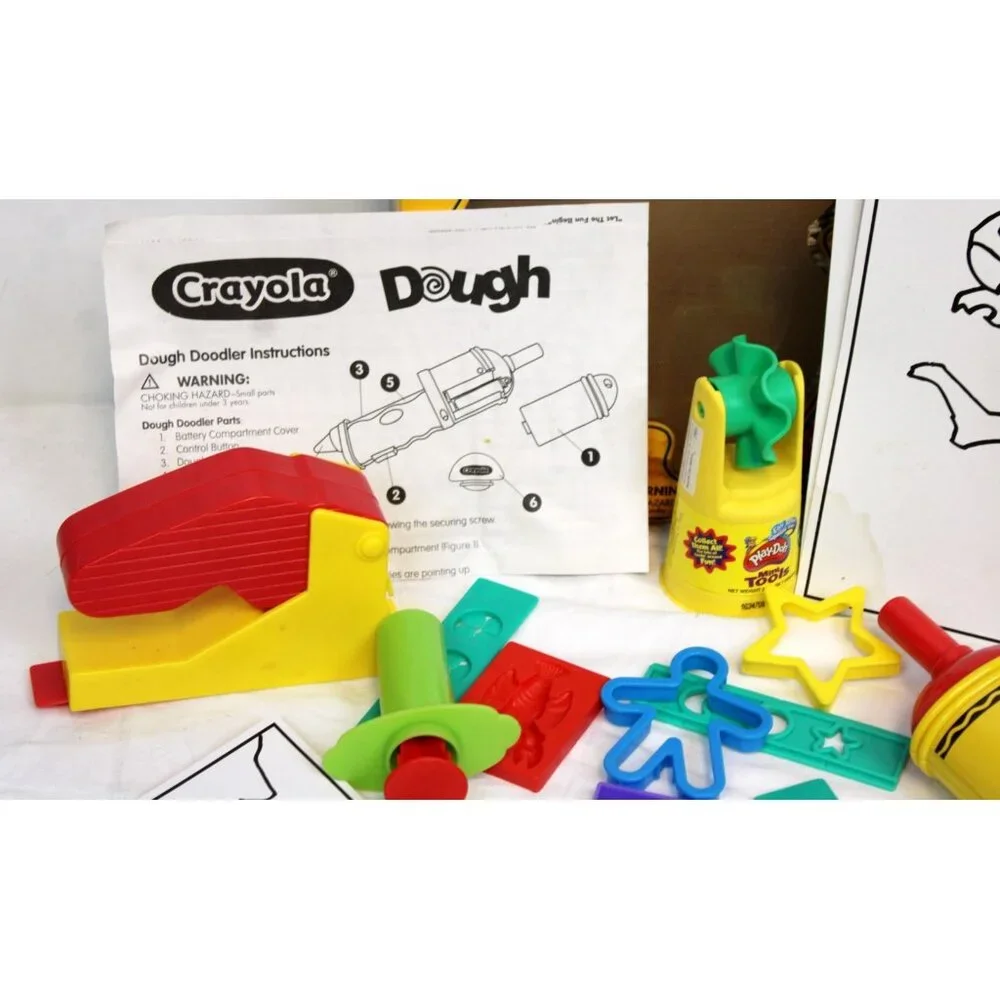 Large Play-Doh Canister 50+ Pcs Crayola Dough Doodler Cutters Molds cans